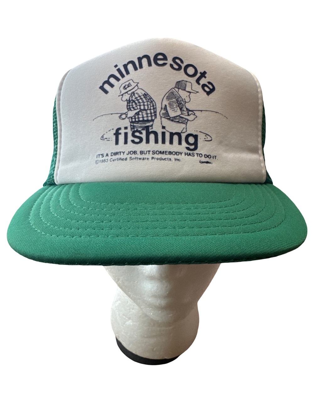 Vintage Minnesota Fishing SnapBack Vented Hat/Cap Men’s 80’s Humor Funny Retro